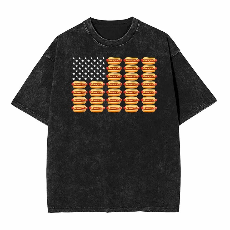 Hot Dog American Flag Fourth Of July T-Shirt/Sweatshirt/Hoodie