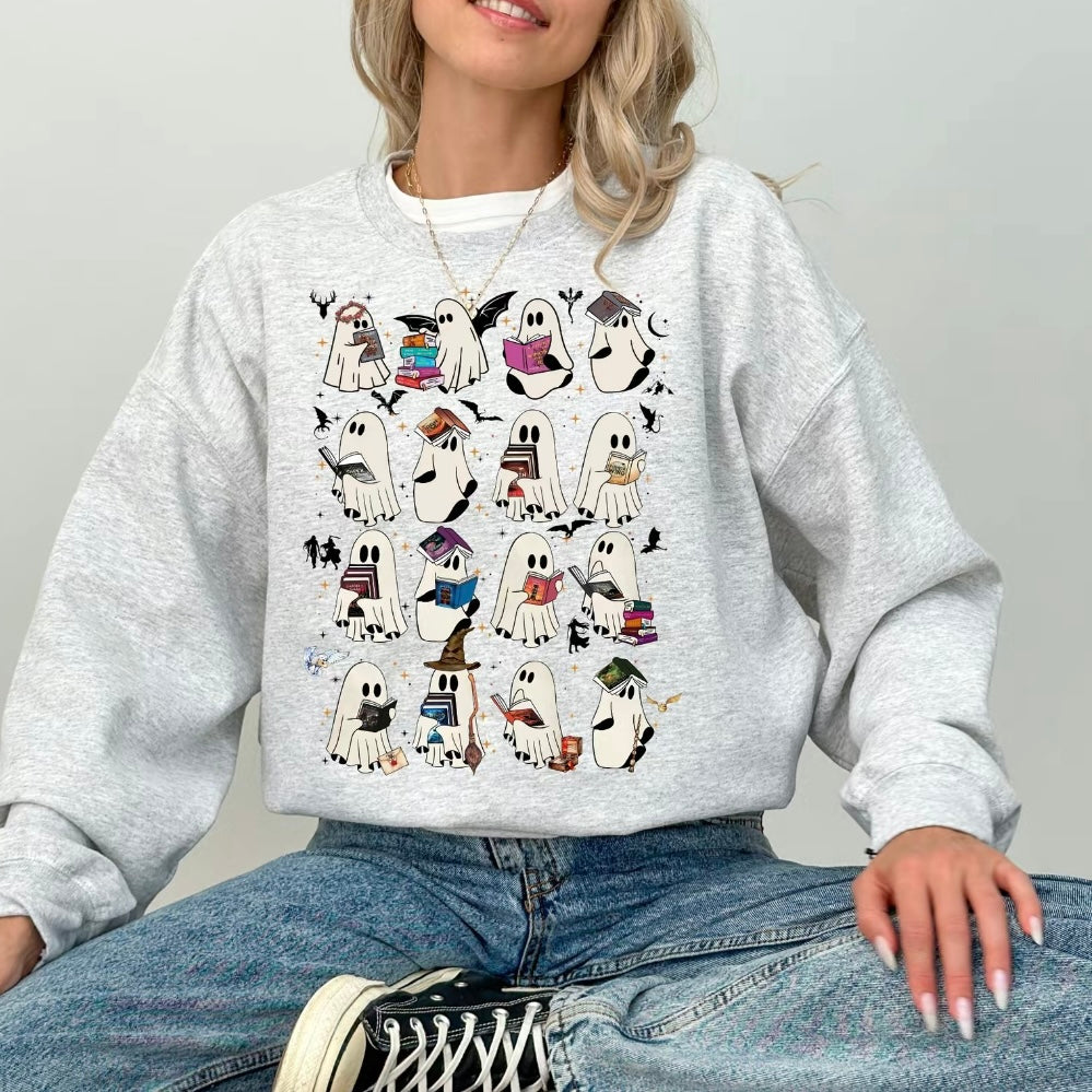 Retro Ghost Book Halloween T-Shirt/Sweatshirt/Hoodie