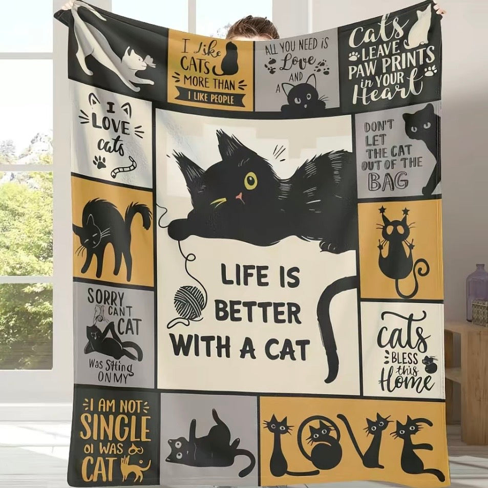 Life Is Better With A Cat Blanket