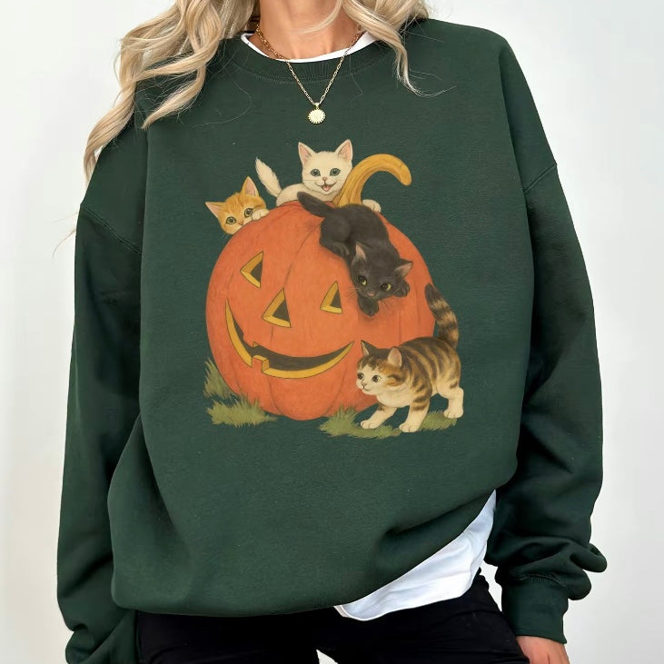 Halloween Cat Vintage T-Shirt/Sweatshirt/Hoodie