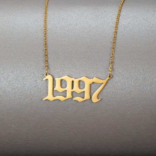 Birth Year Number Charm Necklace Trendy Charm Necklace