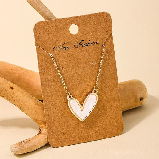 Women's Cute Trendy Pendant Necklace with Heart Design for Gift