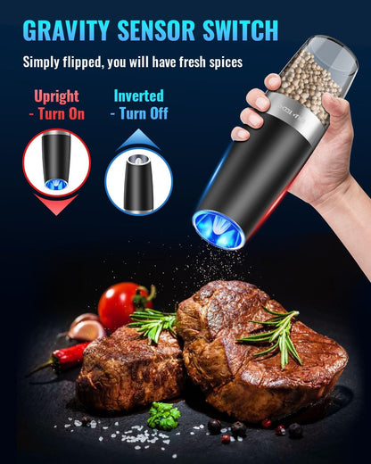 Gravity Electric Pepper and Salt Grinder Set