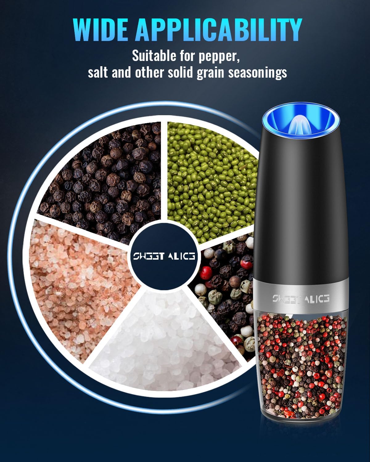 Gravity Electric Pepper and Salt Grinder Set