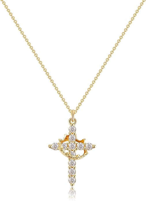 Crown Cross Necklace for women