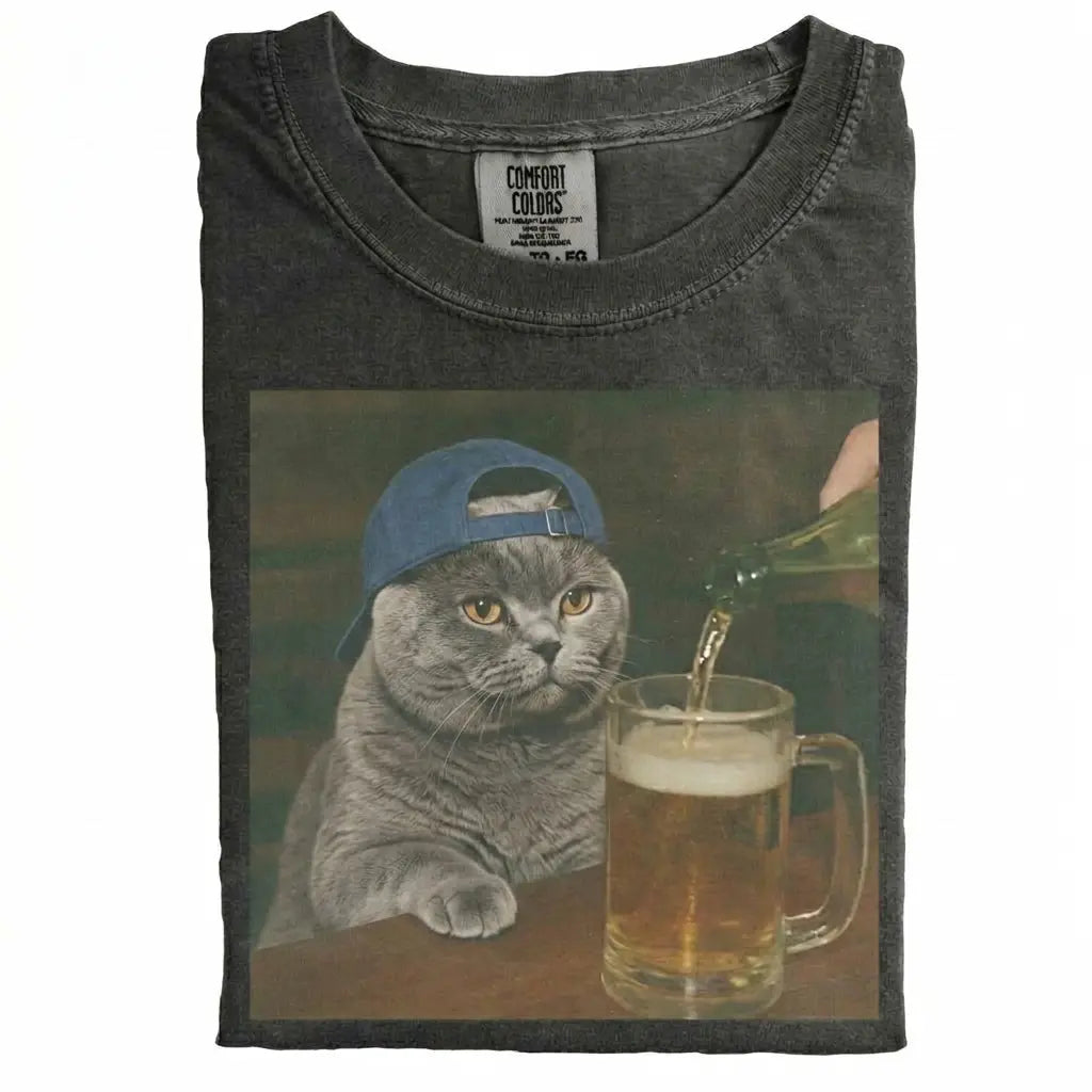 Cat Drinking Beer Meme T-Shirt/Sweatshirt/Hoodie