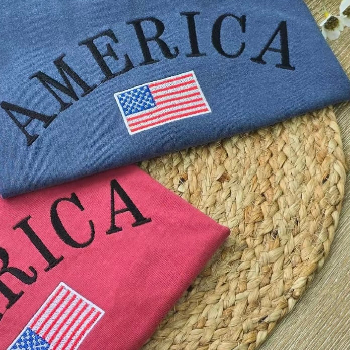 America Embroidered Custom T-Shirt/Sweatshirt/Hoodie