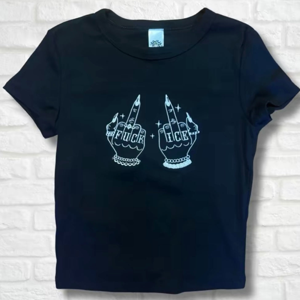 Give ICE The Finger Embroidered T-Shirt/Sweatshirt/Hoodie