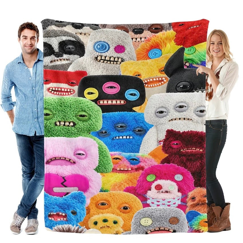 Cute Creepy Fuzzy Monster Blanket