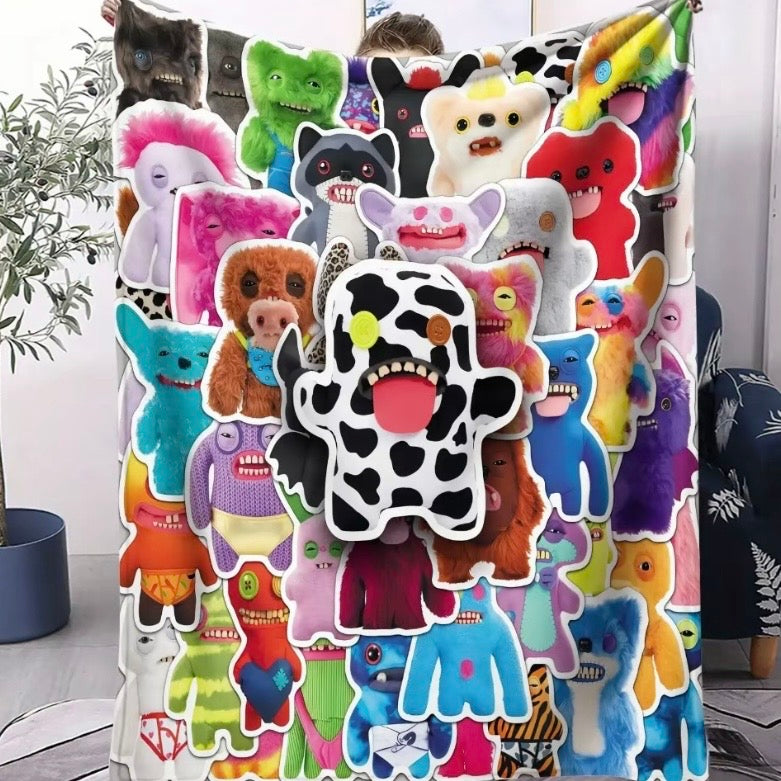 Cute Creepy Fuzzy Monster Blanket