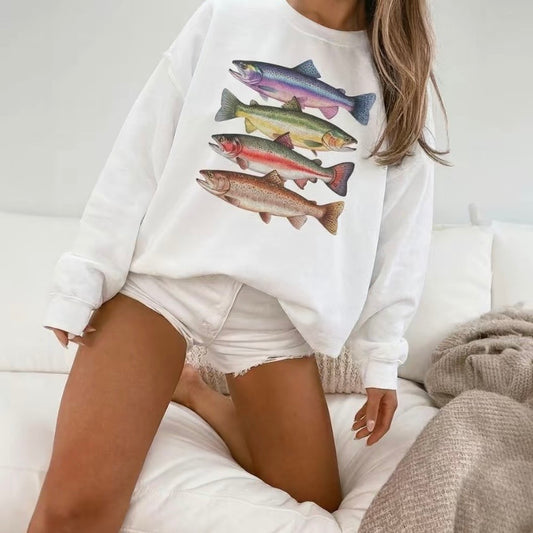 Colorful Trout In A Row T-Shirt/Sweatshirt/Hoodie