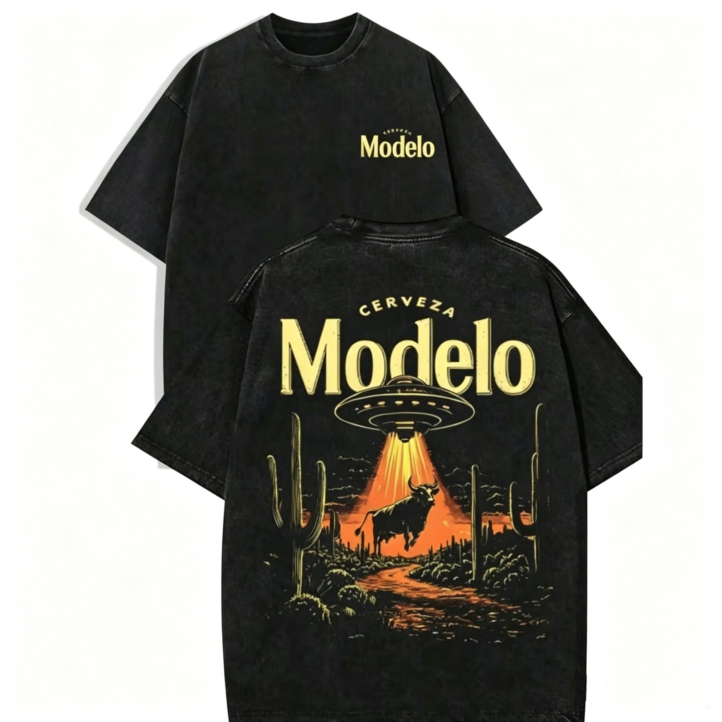 Retro Modelo Beer UFO Bull Abduction T-Shirt/Sweatshirt/Hoodie