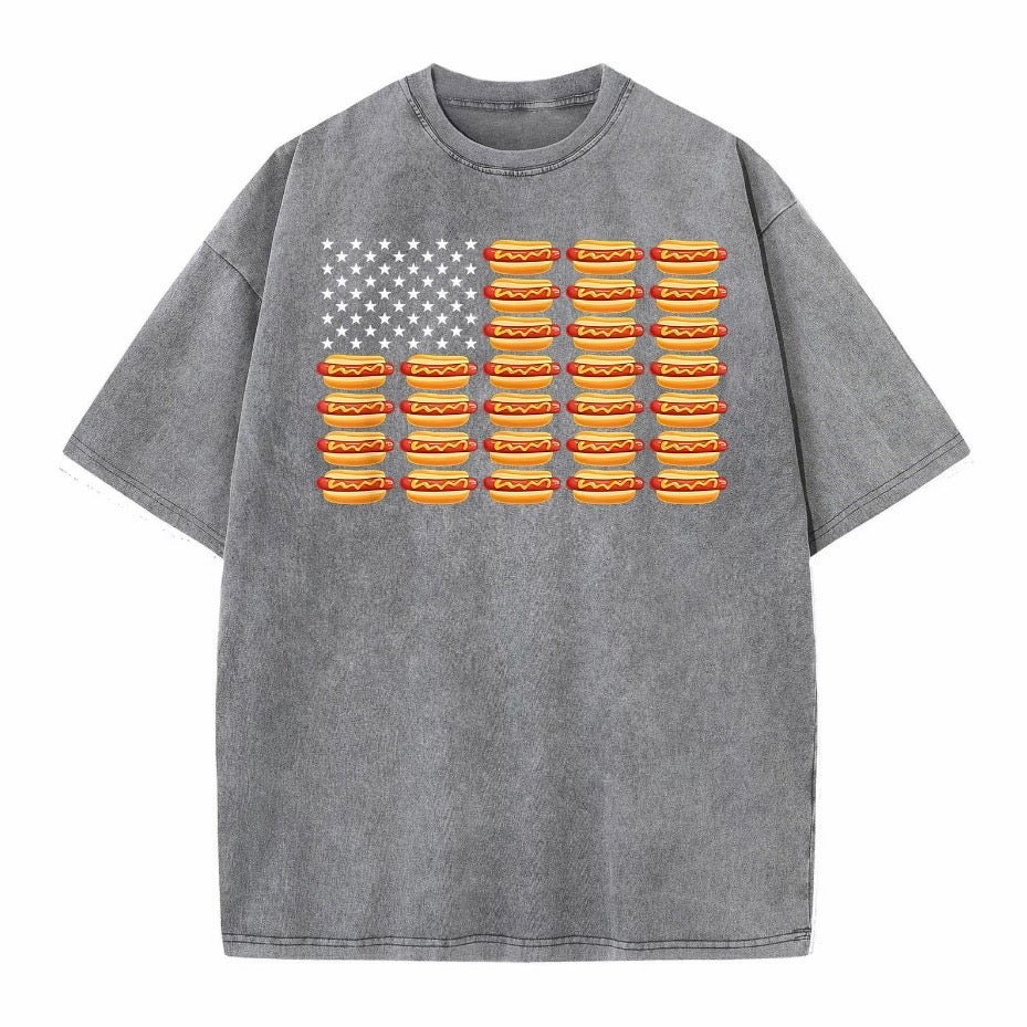 Hot Dog American Flag Fourth Of July T-Shirt/Sweatshirt/Hoodie