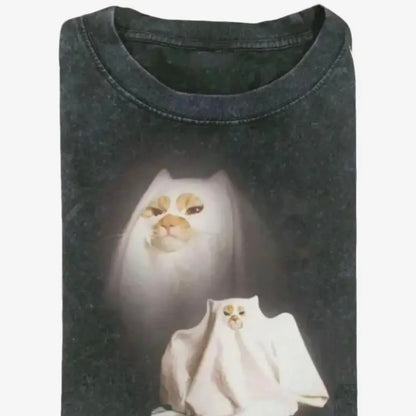 Retro Funny Ghost Kitten T-Shirt/Sweatshirt/Hoodie