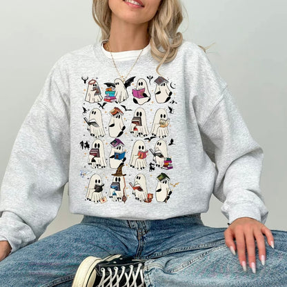 Retro Ghost Book Halloween T-Shirt/Sweatshirt/Hoodie