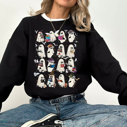 Retro Ghost Book Halloween T-Shirt/Sweatshirt/Hoodie