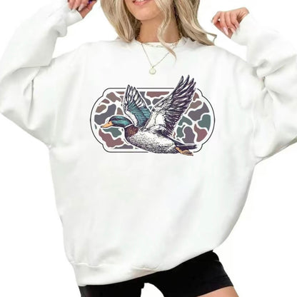 Camo Flying Mallard Bird Old School T-Shirt/Sweatshirt/Hoodie