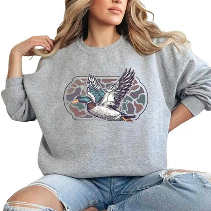 Camo Flying Mallard Bird Old School T-Shirt/Sweatshirt/Hoodie
