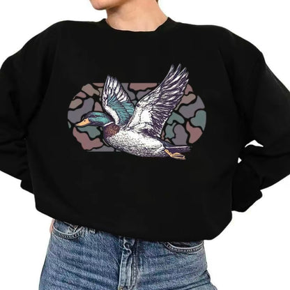 Camo Flying Mallard Bird Old School T-Shirt/Sweatshirt/Hoodie