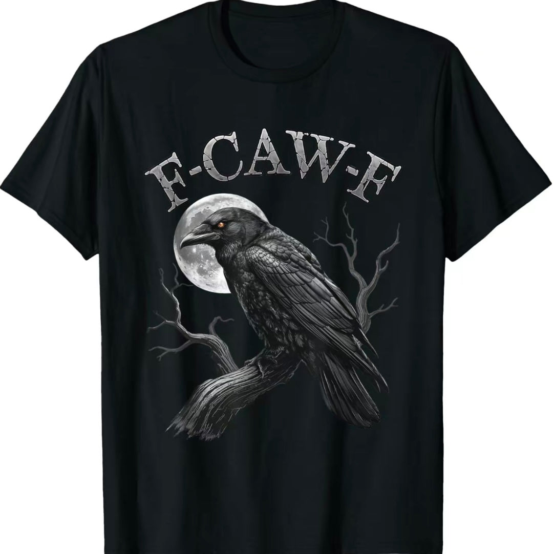 Black Crow F-CAW-F Funny Black Bird Moon Gothic T-Shirt/Sweatshirt/Hoodie