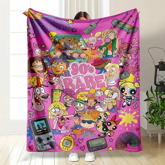 90s Nostalgic Cartoon Blanket