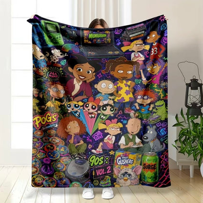 Nostalgic Collage Neon Pop Art Blanket