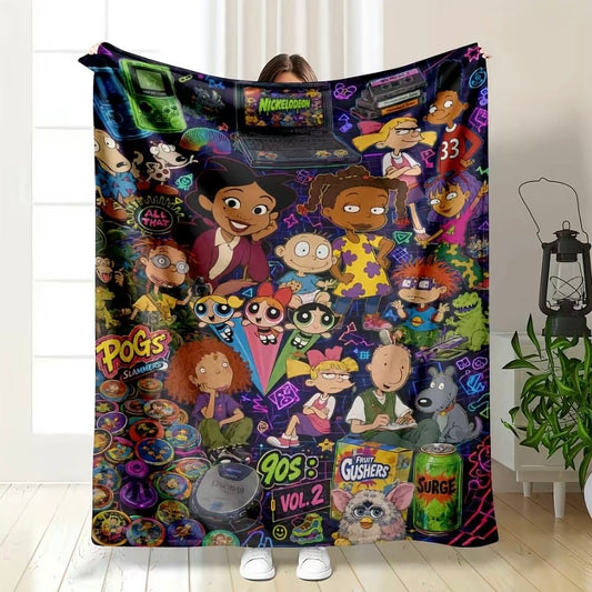 Nostalgic Collage Neon Pop Art Blanket