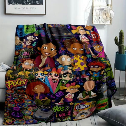 Nostalgic Collage Neon Pop Art Blanket