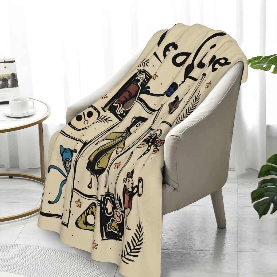 Coraline & Black Cat Cartoon Blanket