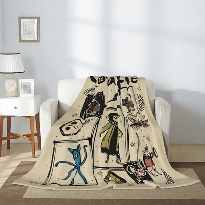Coraline & Black Cat Cartoon Blanket