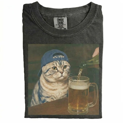Cat Drinking Beer Meme T-Shirt/Sweatshirt/Hoodie