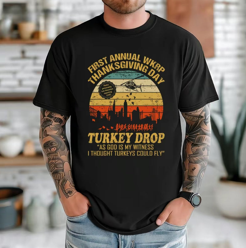 First Annual Thanksgiving Day Turkey WKRP In Cincinnati Movie Retro T-Shirt/Sweatshirt/Hoodie