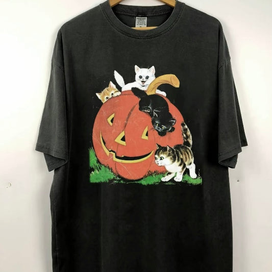 Halloween Cat Vintage T-Shirt/Sweatshirt/Hoodie