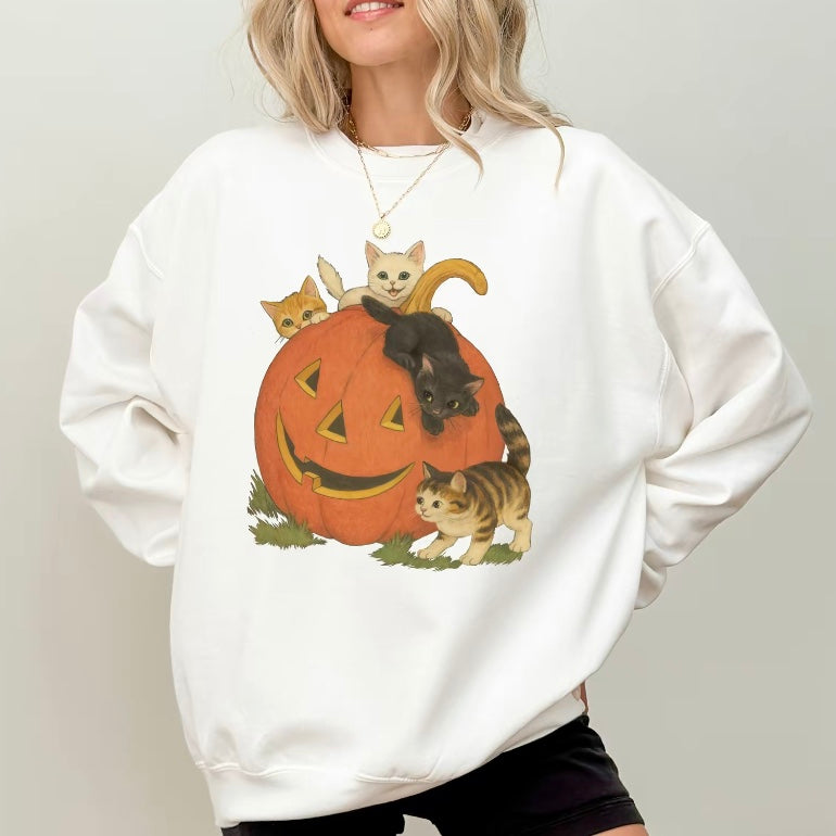 Halloween Cat Vintage T-Shirt/Sweatshirt/Hoodie