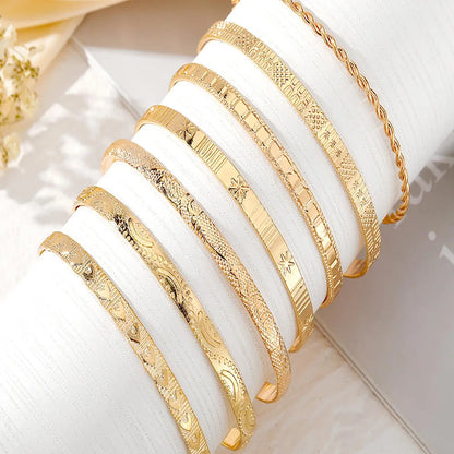 Boho Alloy Engraved Cuff Bangles