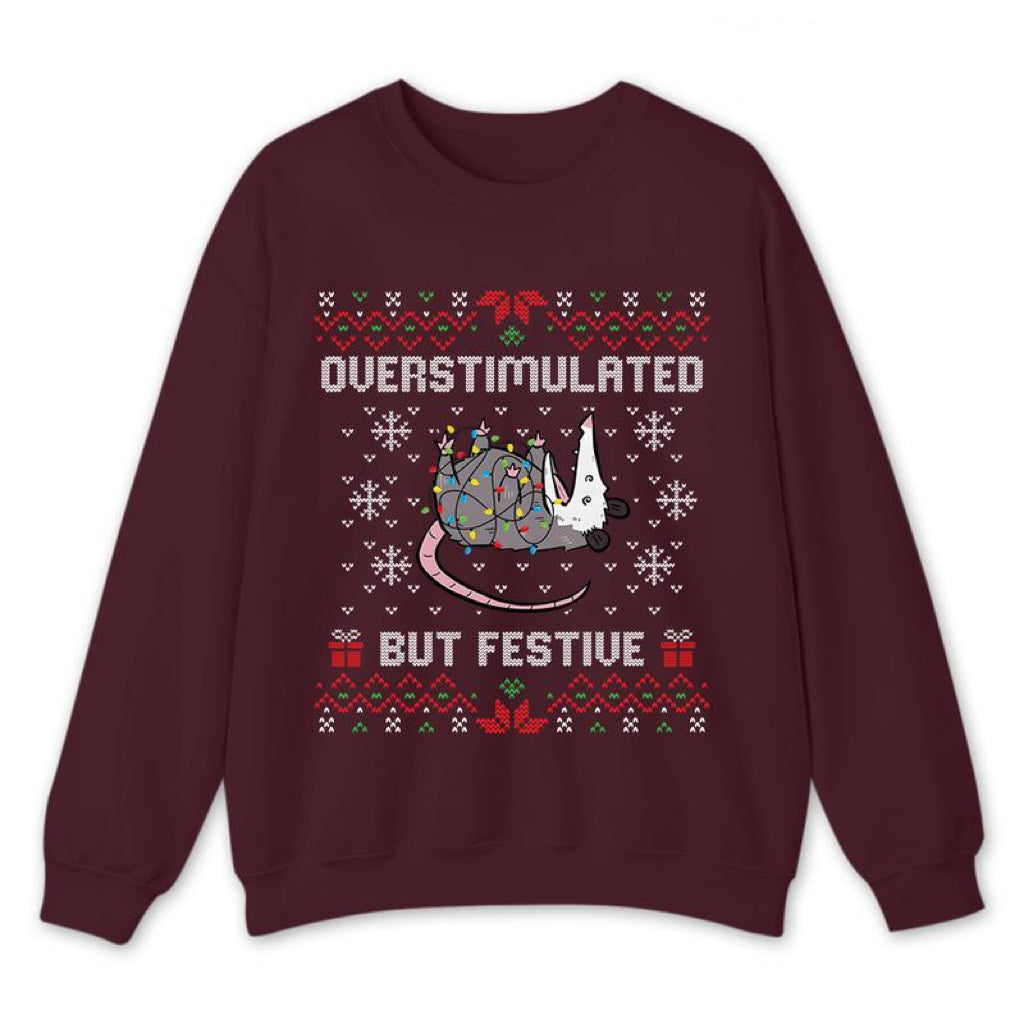 Overstimulated But Festive Opossum T-Shirt/Sweatshirt/Hoodie