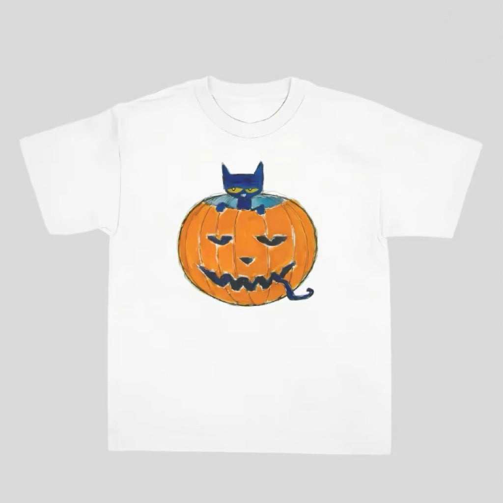 Pete Cat Cute Pumpkin Halloween T-Shirt/Sweatshirt/Hoodie
