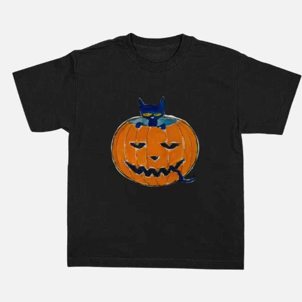 Pete Cat Cute Pumpkin Halloween T-Shirt/Sweatshirt/Hoodie